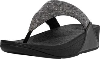 FitFlop Fit Flop Dames Lulu Glitz Faux Leather Sandalen (Zwart)