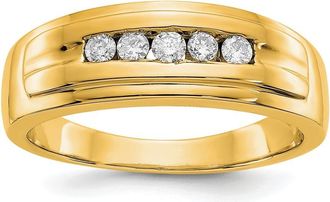 Diamond2Deal 14k Gold Lab Grown Diamond Wedding Band Ring 1/4Ct Clarity- VS Color- G-H