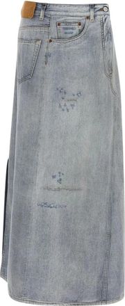 Maison Margiela Asymmetrische Denim Rok - Dames - Spijkerrokken - Grijs - S - Denim - Rokken