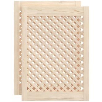 vidaXL Ante con Design a Reticolo 2 pz 49,5x69 cm in Legno di Pino - Vidaxl