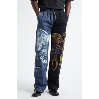 Amiri Spliced Baggy Jeans in Multi at Nordstrom, Size Xxx-Large