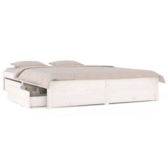 Berkfield Home Bed Frame with Drawers White 180x200 cm Super King Size