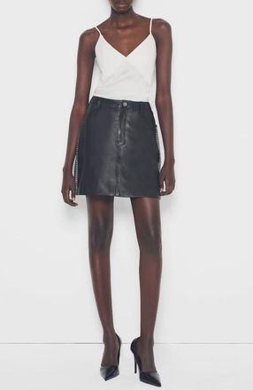 AS by DF Ryder Upcycled Leather Skirt in Black at Nordstrom, Size Xx-Large