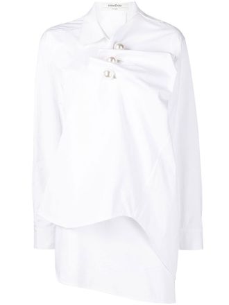 Kimhekim gathered asymmetric shirt - White