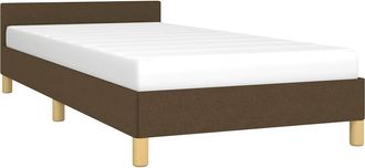 vidaXL Estructura De Cama Sin Colch&oacute;n Tela Marr&oacute;n Oscuro 90x200 Cm Vidaxl