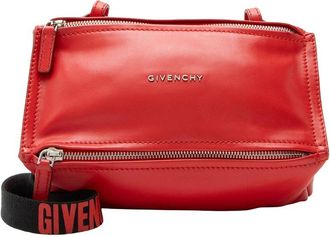 Givenchy Red Leather & Nylon Pandora Mini Shoulder Bag (Authentic Pre-Loved)