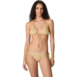 Missoni Triangle Bikini In Lam&eacute; Viscose With Raschel Workmanship in Gold at Nordstrom, Size 42 It