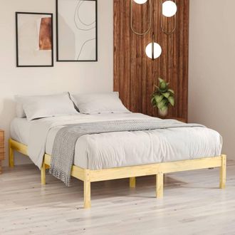 vidaXL Estructura De Cama Sin Colch&oacute;n Madera Maciza 160x200 Cm Vidaxl