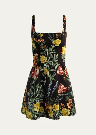 Alice & Olivia Julia Floral Print Mini Dress