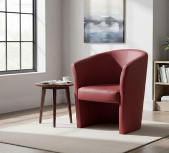 Dmora Dmora Sill&oacute;n Tapizado En Ecopiel, Color Rojo, 65 X 78 X 60 Cm, Con Embalaje Reforzado