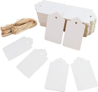 OEM Etiquetas De Papel Kraft, 200 Unidades, Etiquetas De Regalo, Etiquetas De Papel Kraft Blanco Con Cord&oacute;n, Tarjetas Festivas Para Bodas Y Navidad