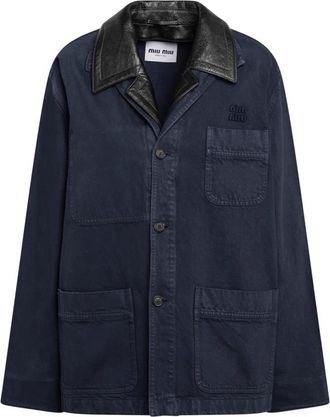 Miu Miu Dames, Jassen, Zwart, Maat: XS Katoen