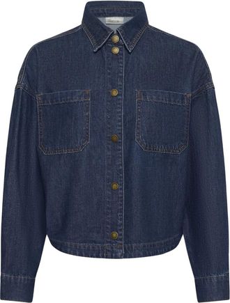 MY ESSENTIAL WARDROBE MWSolia 171 Kort Shirt - Dames - Spijkeroverhemden - Blauw - S - Katoen - Overhemden