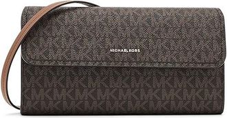 Michael Kors Jet Set Small East West Phone Crossbody Cross Body Womens Handbags Brown/Acorn : SM, Leather