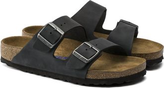 Birkenstock Womens Arizona Leather Sandal In Black