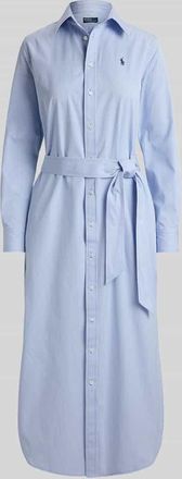 Polo Ralph Lauren Tailliertes Hemdblusenkleid aus reiner Baumwolle in Hellblau, Gr&ouml;&szlig;e 34