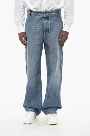 Bottega Veneta Wide-Fit Cargo Jeans With 25cm Logo Button size 50
