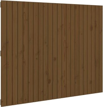 vidaXL Cabecero Cama Pared Madera Maciza Pino Marr&oacute;n Miel 140x3x110 Cm Vidaxl