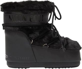Moon Boot Schoenen, Dames, Zwart, 39 EU, Nylon, Icon Low Faux Fur Boot
