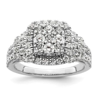 Diamond2Deal 14k White Gold Lab Grown Diamond Engagement Ring 1.5Ct Clarity- VS Color- G-H