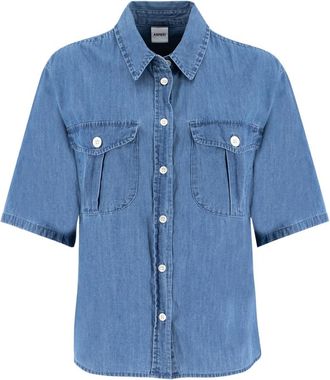 Aspesi Shirts - Dames - Spijkeroverhemden - Blauw - M - Katoen - Overhemden
