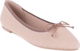 Elie Tahari Bogota Pointed Toe Flat in Natural/Tan at Nordstrom, Size 6.5