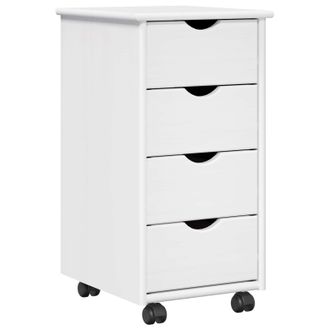 vidaXL Gabinete Rodante 34 X 39 X 65,5 Cm Madera De Pino Macizo Vidaxl