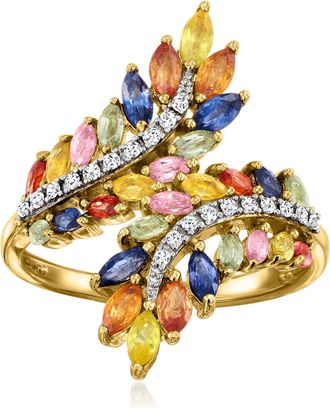 Ross-Simons Multicolored Sapphire and. Diamond Ring in 18kt Gold Over Sterling