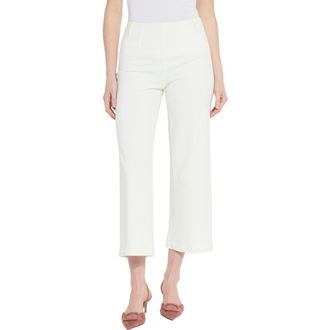 Lyss&eacute; Layton Pull-On High Waist Crop Wide Leg Knit Jeans in Ecru White at Nordstrom, Size X-Small