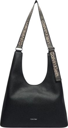Calvin Klein Borsa a spalla grande con tracolla in tessuto regolabile - - Bags - Donna - Nero - ONE SIZE