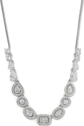 Nadri Radiant Cubic Zirconia Frontal Necklace in Rhodium at Nordstrom