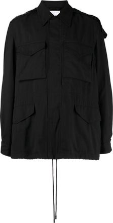 4sdesigns contrasting panel-detail jacket - men - Viscose/Polyester/Wool/Polyester/Polyamide/Viscose/Acrylic - 48 - Black