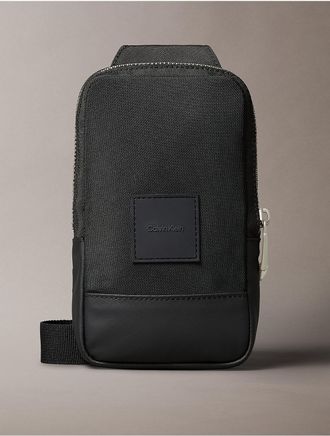 Calvin Klein Mens Utility Phone Crossbody Bag - Black
