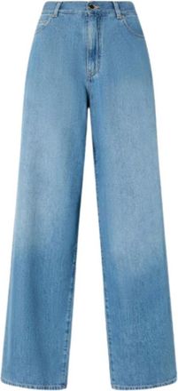 Pinko Lauryn Loose Denim Jeans - female - PINKO - Wide Jeans - Blue - W28 - Jeans