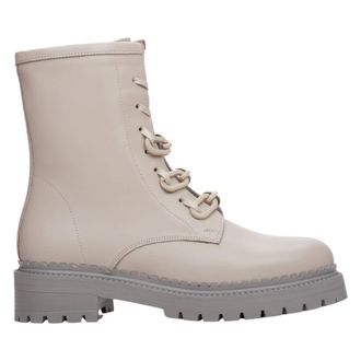 Estro & Luminara Grey Ankle Boots - female - Estro - Lace-up Boots - Gray - 4 UK - Shoes