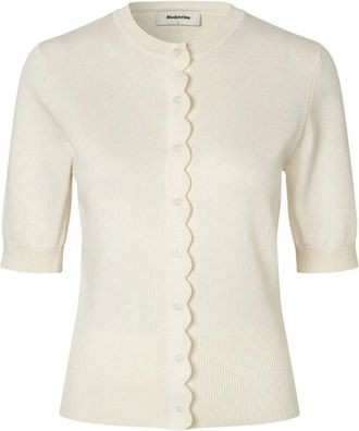 Modstr&ouml;m Bennamd SS Cardigan - Dames - Truien - Beige - Maat: L Viscose