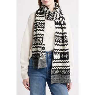 UGG Chunky UGGIsle Scarf in Black Multi at Nordstrom Rack