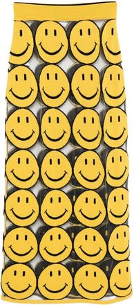 Moschino smile-print skirt - Yellow