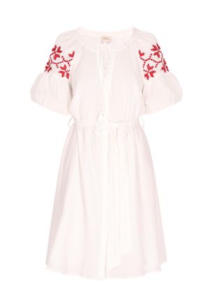 Usha Jurk Dames Wit Roze