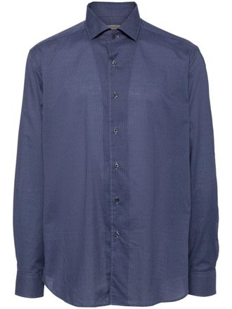 Corneliani Camicia con spacchetto sul collo - Blu
