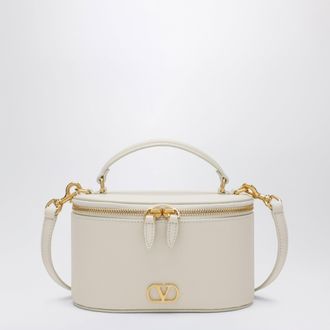 Valentino Garavani Vlogo Signature Mini Vanity Bag in ivory grained calfskin