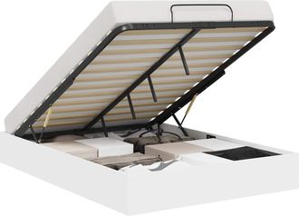 vidaXL Letto Ottomano Bianco 193 X 135 X 25 Cm Legno Ingegnerizzato Vidaxl