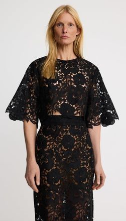 Smythe Lace Tee in Black at Nordstrom, Size X-Small