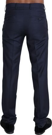 Dolce & Gabbana Mens Wool-Silk Blend Trousers Navy