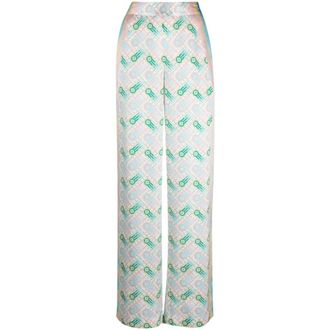 Casablanca Wide Broeken - Dames - Wijde Broeken - Veelkleurig - 2XS - Satijn - Broeken