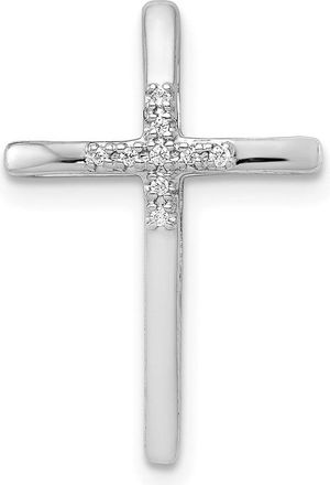 Diamond2Deal 10K Gold.03ct. Diamond Cross Chain Slide Pendant