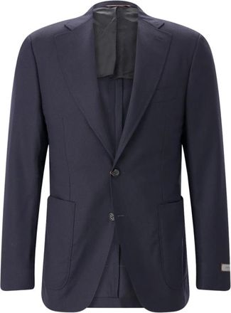 Canali Wol Blazer - Heren - Blazers - Blauw - L - Wol - Jassen