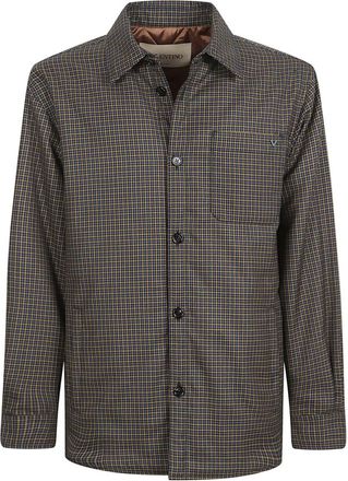 Valentino Garavani Overhemden, Heren, Veelkleurig, M, Wol, Check Virgin Wool Jacket