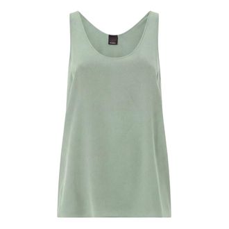 Pinko Sleeveless Tops, female, Green, Size: S Crazy Canottiera
