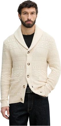 GANT Truien & Vesten, Heren, Beige, L, Katoen, Gebreide Cardigan van Katoenmix
